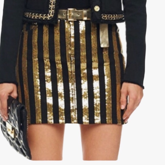 🛑BOGO 🆕NWOT Michael Kors Denim/Sequin Mini Skirt - Picture 8 of 8